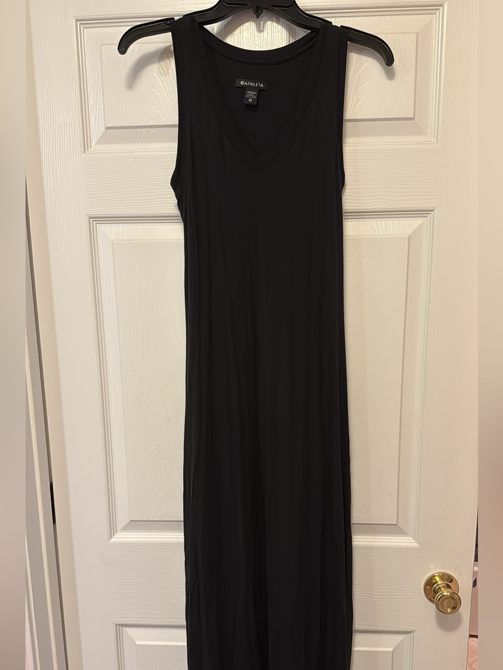 Athleta Black V-Neck Sleeveless Maxi Dress